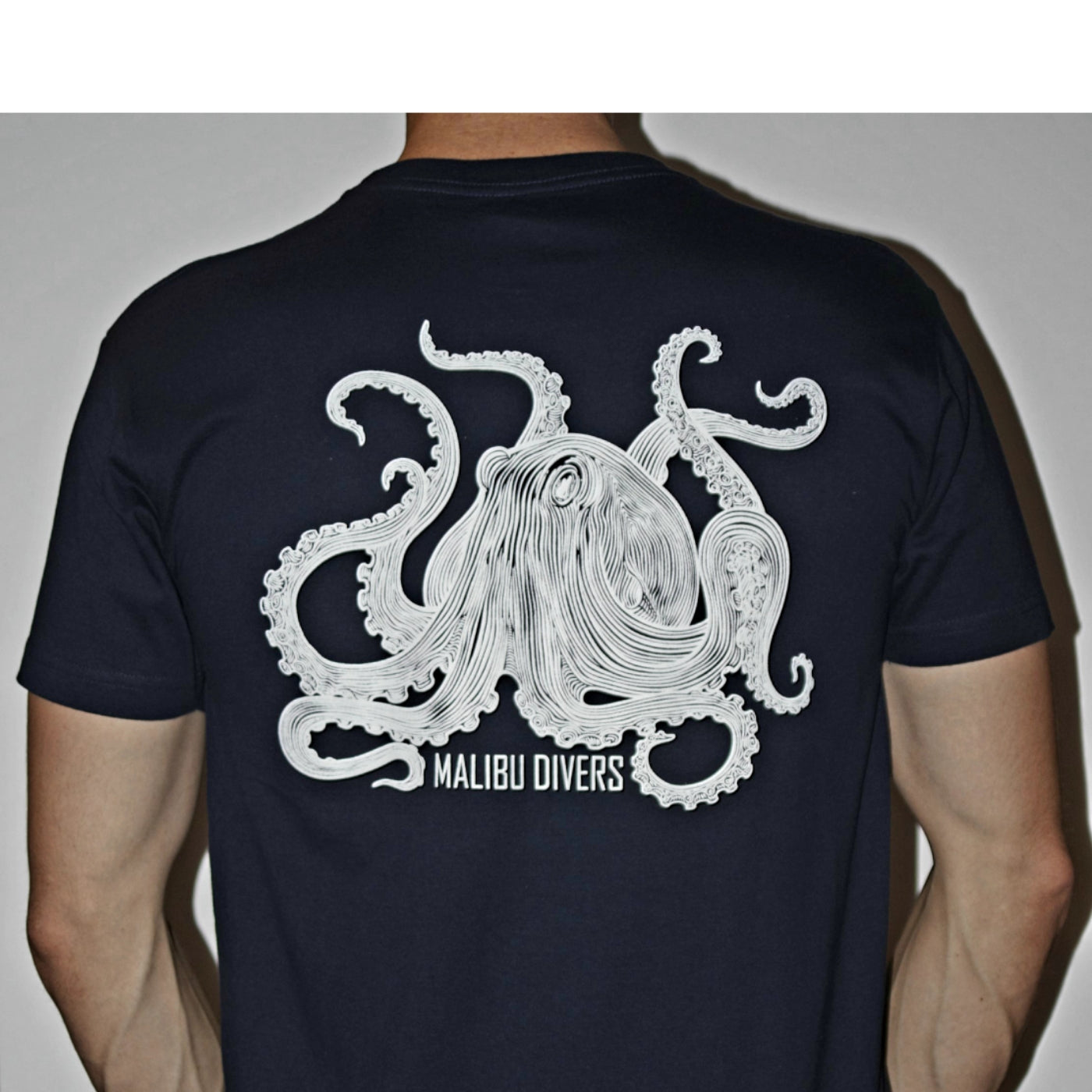 Crew Neck, Short Sleeve - Malibu Divers Logo + Octopus