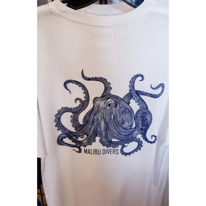 Crew Neck, Short Sleeve  - Malibu Divers Logo + Octopus